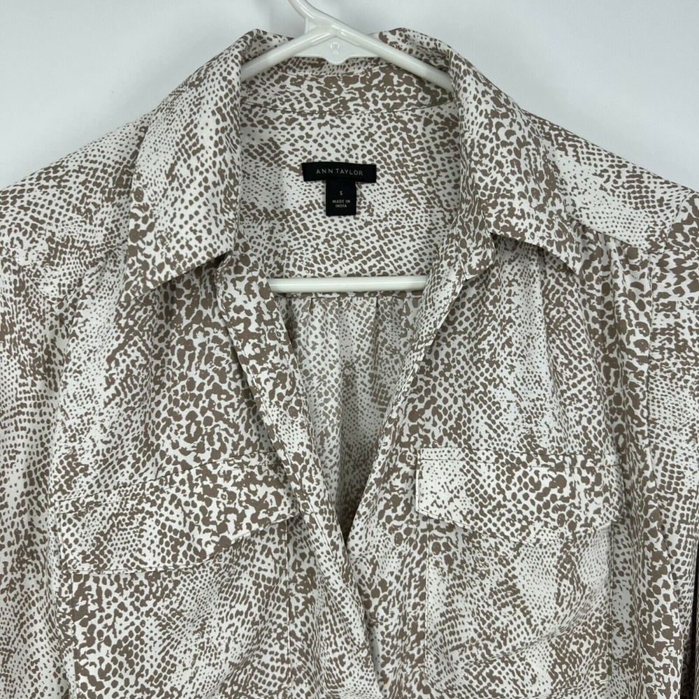 Ann Taylor Snake Pattern Button Down Camp Shirt - image 2